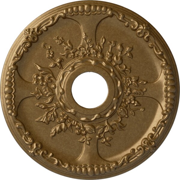 Ekena Millwork Antioch Ceiling Medallion (Fits Canopies up to 3 1/2"), 18"OD x 3 1/2"ID x 1 3/8"P, Pale Gold CM18SEPAS - main